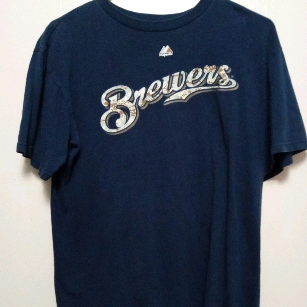 Brewers Navy Blue T-Shirt Youth XL "Braun"